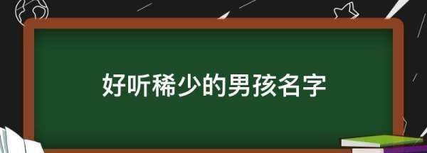 好听稀少的男孩名字,李姓好听稀少的男孩名字图4