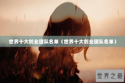 ​世界十大创业团队名单（世界十大创业团队名单）