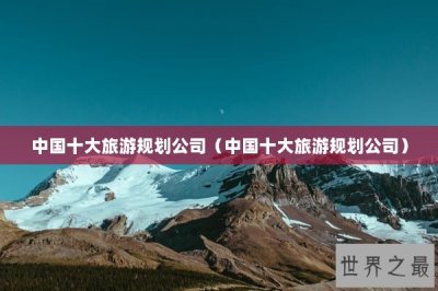 ​中国十大旅游规划公司（中国十大旅游规划公司）