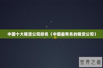 ​中国十大租赁公司排名（中国最有名的租赁公司）