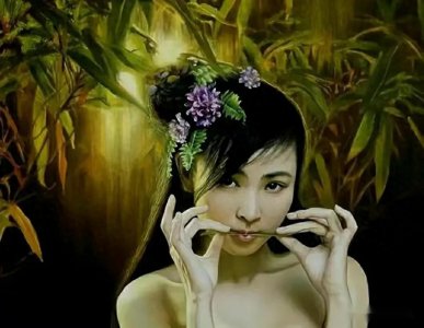 ​女画家李勤的女人体油画姿态丰腴画风写实，有一点瑕疵却赏心悦目