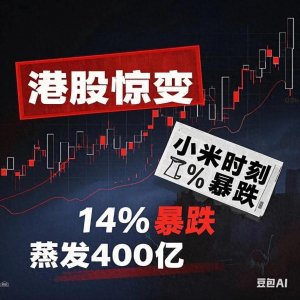 ​小米股价单日暴跌14%创三年最大跌幅！市值蒸发400亿港元！