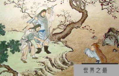 二十四孝之鹿乳奉亲的故事，郯子混入鹿群挤鹿乳奉亲